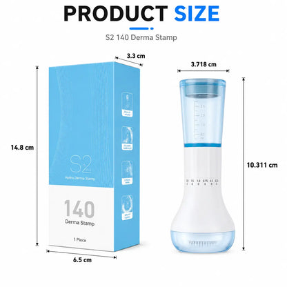 Titanium Derma Stamp - 0.25Mm Adjustable Depth Microneedling Cosmetic Tool, 140 Fine Pins, 10Ml Serum Applicator, Lightweight Daily at Home Facial Tool, Easy to Clean, Portable for Scalp & Beard Care