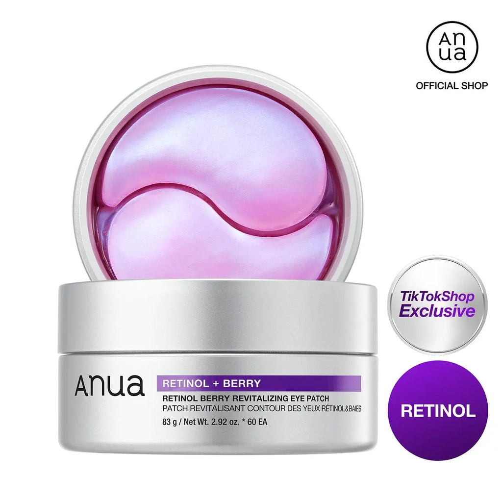 Anua Retinol Berry Revitalizing Eye Patches - 60 Hydrogel Patches for Dark Circles & Fine Lines
