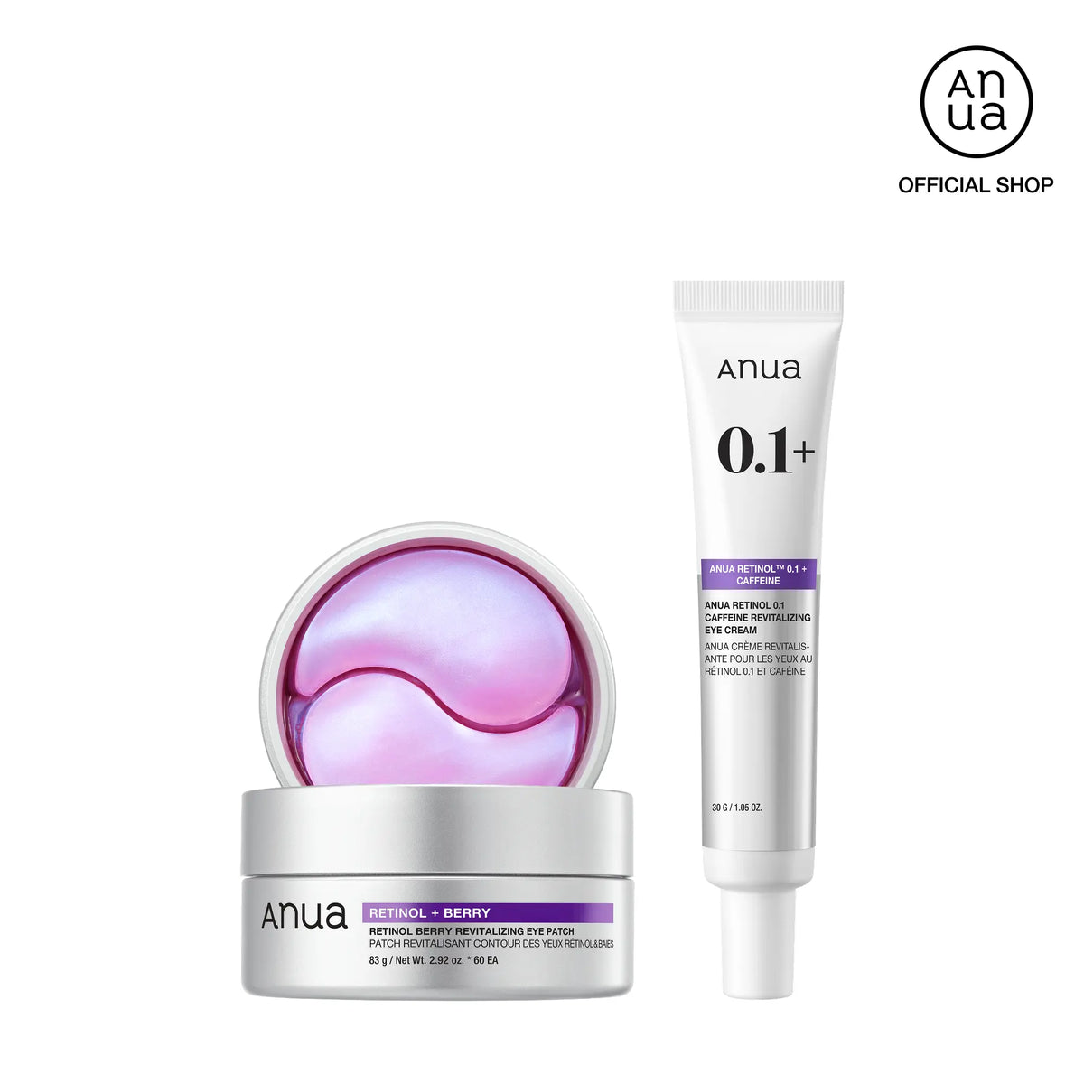 Anua Retinol Berry Revitalizing Eye Patches - 60 Hydrogel Patches for Dark Circles & Fine Lines