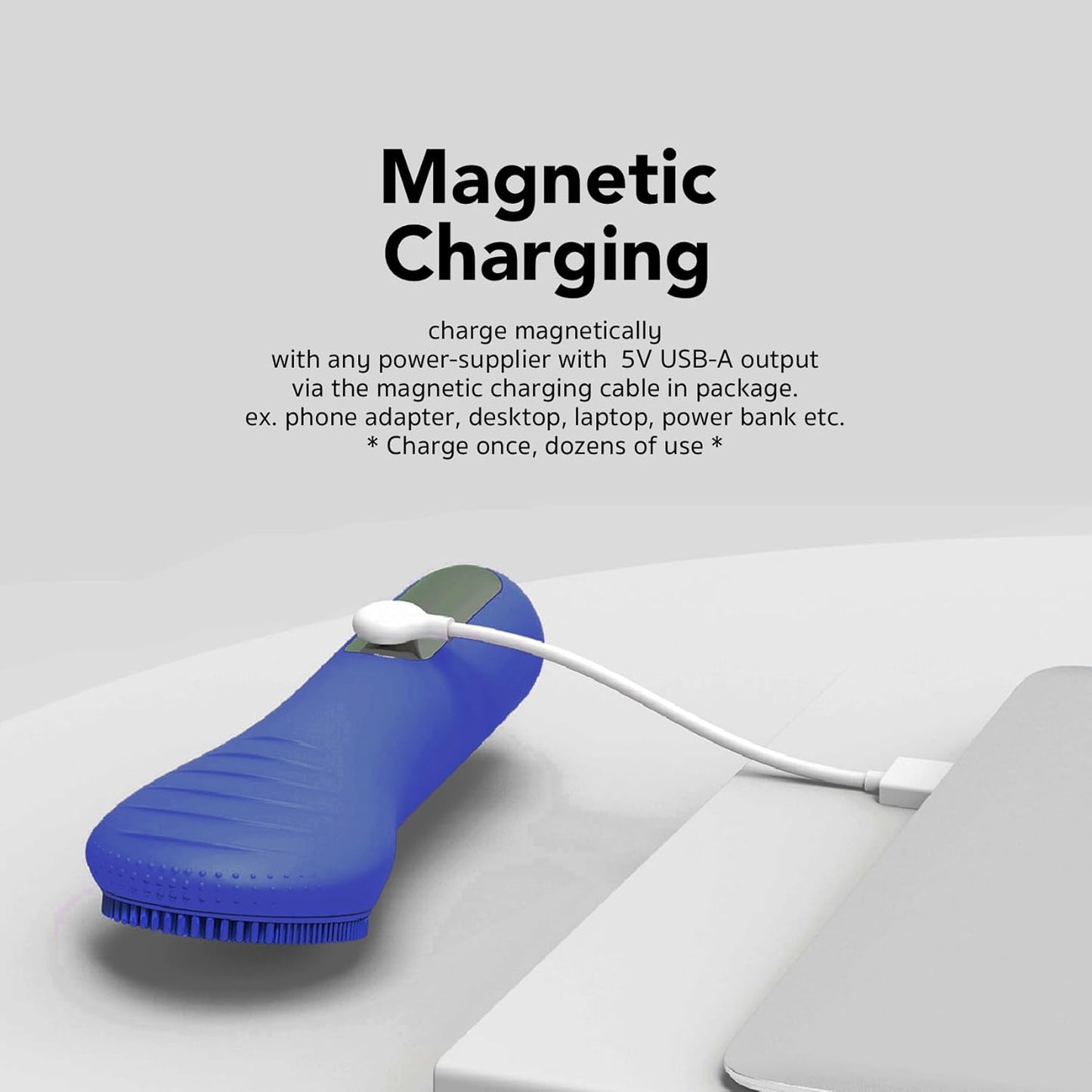 CLIE Facial Cleansing Brush, Waterproof and Rechargeable Face Scrub Brush for Men & Women, Cleansing, Exfoliating and Massaging, Electric Face Scrubber - Blue