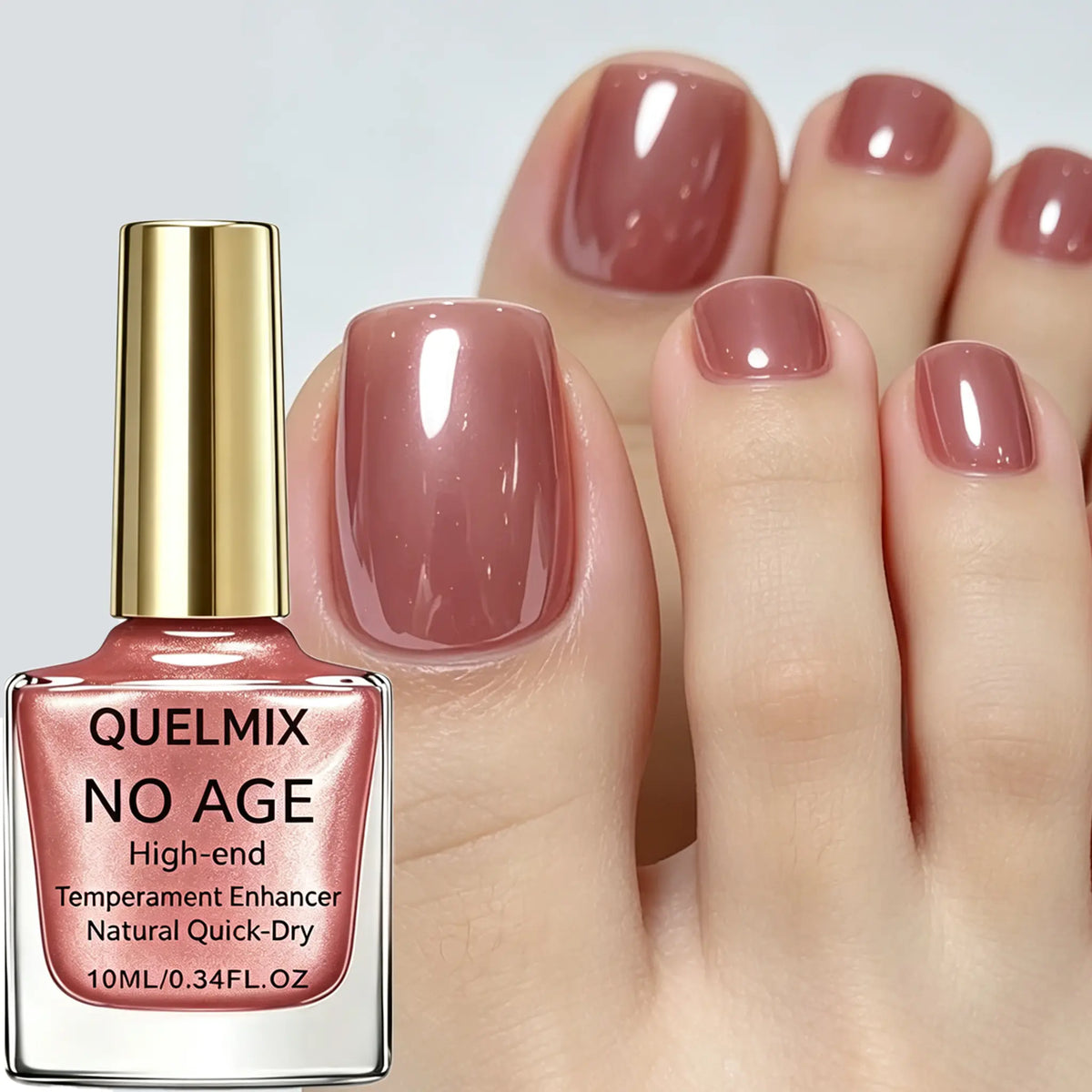 QUELMIX Nude Rose Nail Polish 10ml - High-Gloss Quick-Dry Lacquer