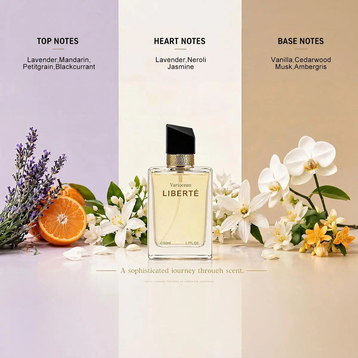 Variocean LIBERTÉ Eau de Parfum 1.7 fl oz - Soft Lavender & Vanilla Perfume for Women